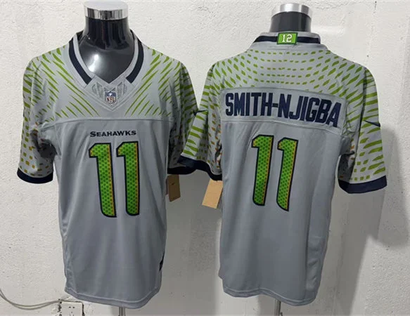 Men's Seattle Seahawks #11 Jaxon Smith-Njigba Nike Vapor F.U.S.E. Limited Soundwaves Rivalry Series Jersey