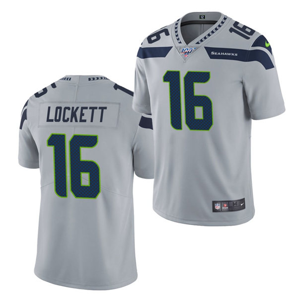 Men's Seattle Seahawks #16 Tyler Lockett Nike Gray Alternate Vapor Limited Jersey