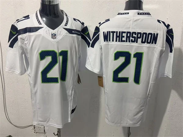 Men's Seattle Seahawks #21 Devon Witherspoon Nike White Vapor Vapor F.U.S.E. Limited Jersey