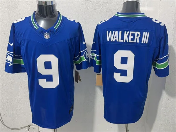 Mens Seattle Seahawks #9 Kenneth Walker III Royal Throwback Vapor F.U.S.E. Limited Jersey