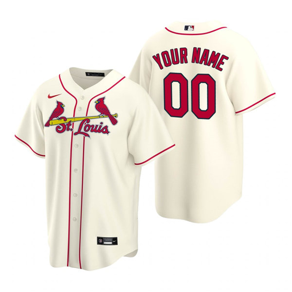 Men's St. Louis Cardinals Customized Nike Cream Cool Base Jersey