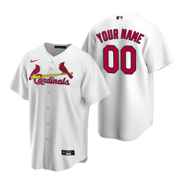 Mens St. Louis Cardinals Home White Custom MLB Cool Base Jersey
