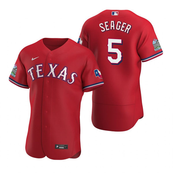 Men's Texas Rangers #5 Corey Seager Scarlet Alternate Player Jersey