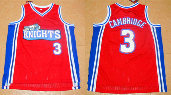 Men's Los Angeles Knights #3 Calvin Cambridge Like Mike Film Basketball Jersey Red