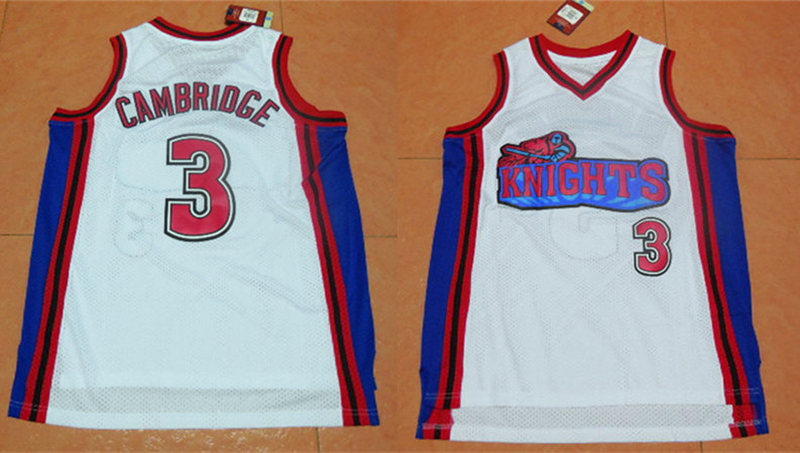 Men's Los Angeles Knights #3 Calvin Cambridge Like Mike Film Basketball Jersey White