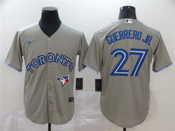 Men's Toronto Blue Jays #27 Vladimir Guerrero Jr Nike Grey Cool base Jersey