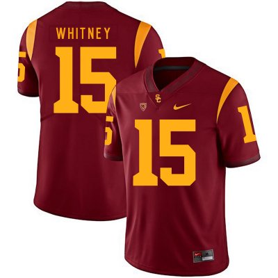 Men's USC Trojans #15 Isaac Whitney Red  With Name Nike NCAA College Football Jersey