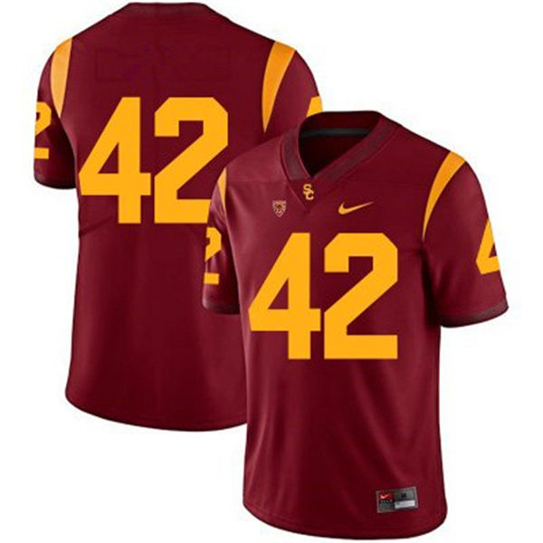 Men's USC Trojans #42 Ronnie Lott Nike Cardinal Without Name CFight On College Football Game Jersey