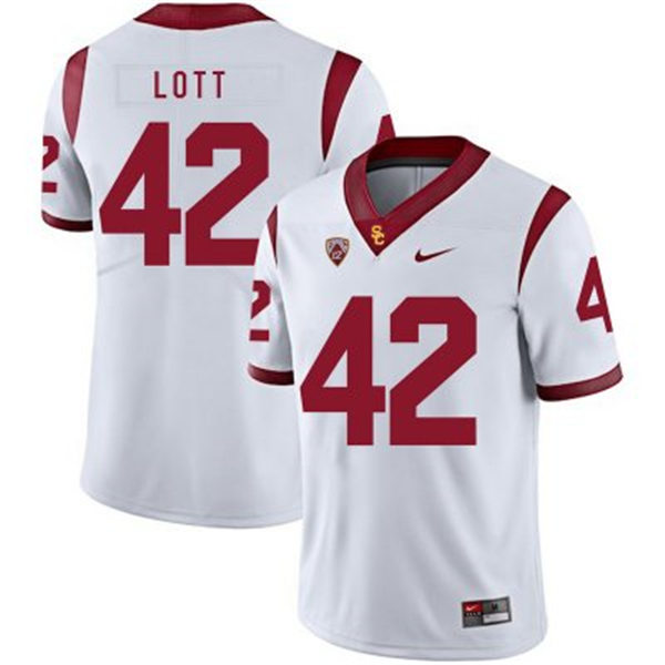 Men's USC Trojans #42 Ronnie Lott White  With Name Nike NCAA College Vapor Untouchable Football Jersey