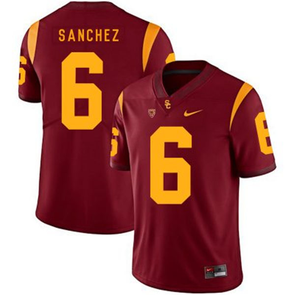 Men's USC Trojans #6 Mark Sanchez Red  With Name Nike NCAA College Vapor Untouchable Football Jersey