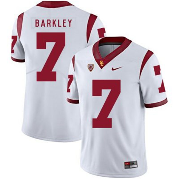 Men's USC Trojans #7 Matt Barkley White With Name Nike NCAA College Vapor Untouchable Football Jersey