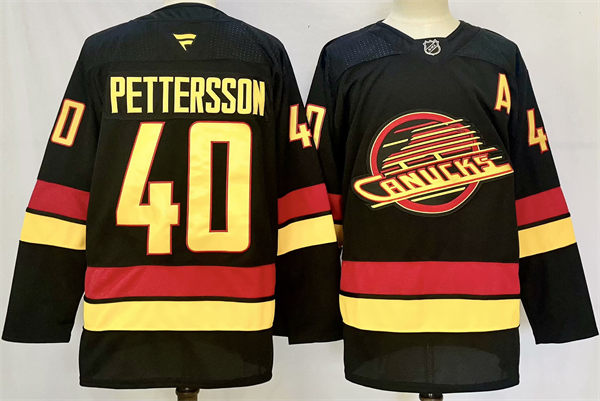 Mens Vancouver Canucks #40 Elias Pettersson Fanatics Black Alternate Premium Jersey