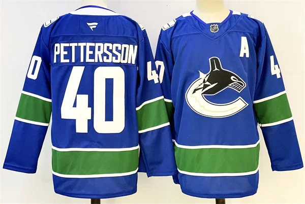 Men's Vancouver Canucks #40 Elias Pettersson Fanatics Home Blue Player Jersey