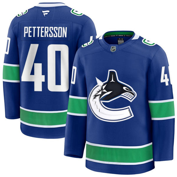 Womens Vancouver Canucks #40 Elias Pettersson Fanatics Home Blue Player Jersey