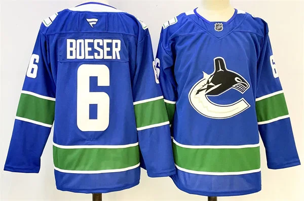 Men's Vancouver Canucks #6 Brock Boeser Fanatics Home Blue Player Jersey
