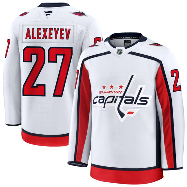 Men's Washington Capitals #27 Alexander Alexeyev Fanatics Away White Premium Jersey