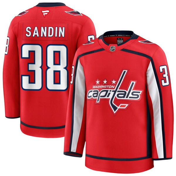 Men's Washington Capitals #38 Rasmus Sandin Fanatics Home Red Premium Jersey