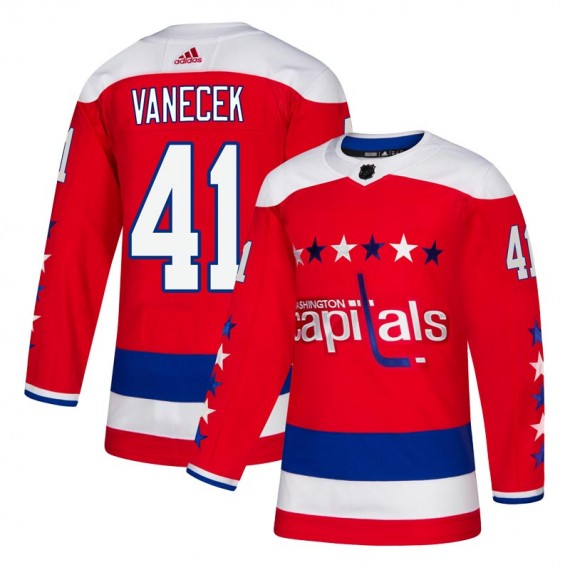 Men's Washington Capitals #41 Vitek Vanecek adidas Red Alternate Player Jersey