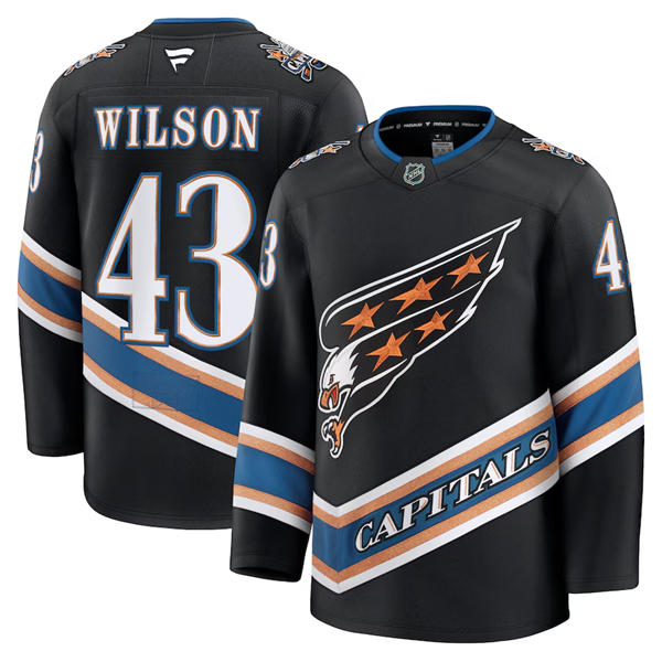 Men's Washington Capitals #43 Tom Wilson Fanatics Black Alternate 50th Anniversary Premium Jersey