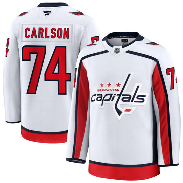 Men's Washington Capitals #74 John Carlson Fanatics Away White Premium Jersey