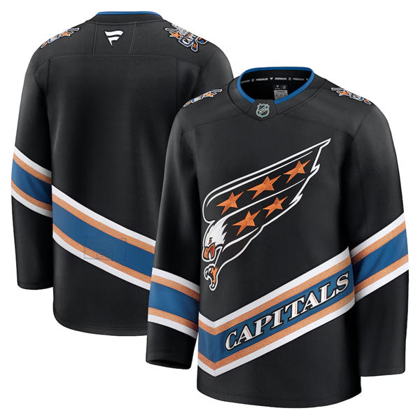 Men's Washington Capitals Blank Black 2022 Reverse Retro Team Jersey
