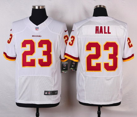 Men's Washington Redskins #23 DeAngelo Hall White Nik Elite Jersey