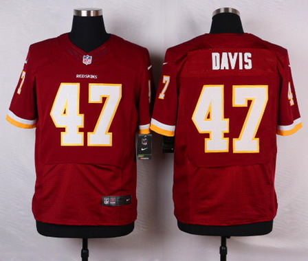 Men's Washington Redskins #47 Akeem Davis Nike Red Elite Jersey