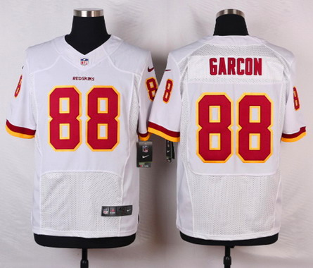 Men's Washington Redskins #88 Pierre Garcon White Nik Elite Jersey