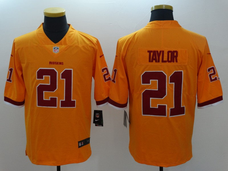 Men's Washington Redskins Retired Player #21 Sean Taylor Nike Gold Color Rush Football Jersey