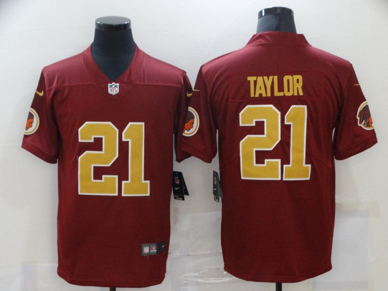 Men's Washington Redskins Retired Player #21 Sean Taylor Nike Burgundy Gold Alternate Vapor Limited Jersey