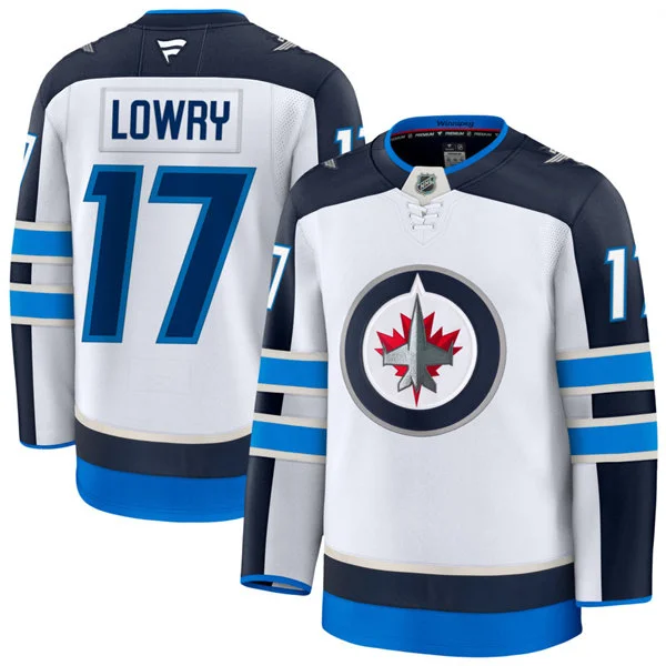 Men's Winnipeg Jets #17 Adam Lowry Fanatics White Away Premium Jersey