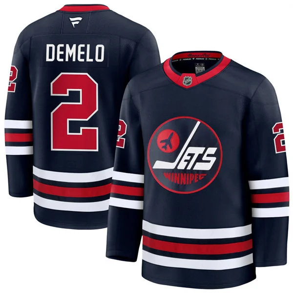 Men's Winnipeg Jets #2 Dylan DeMelo Fanatics Navy Alternate Premier Jersey