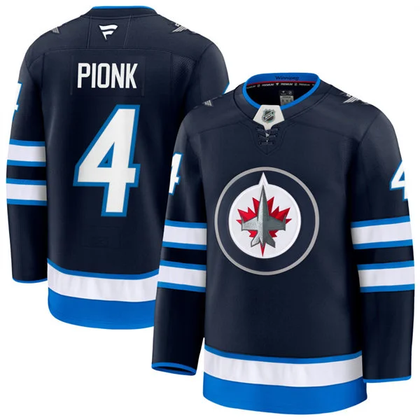 Men's Winnipeg Jets #4 Neal Pionk Fanatics Navy Home Premium Jersey