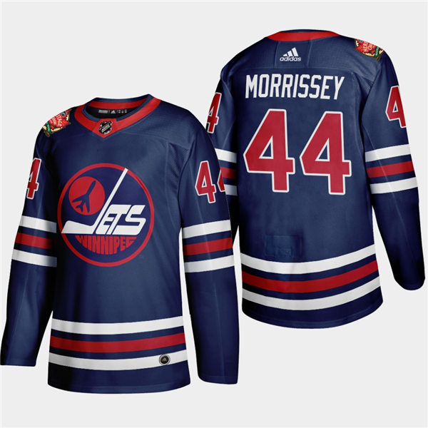 Men's Winnipeg Jets #44 Josh Morrissey adidas 2019-20 Navy Heritage WHA Classic Jersey