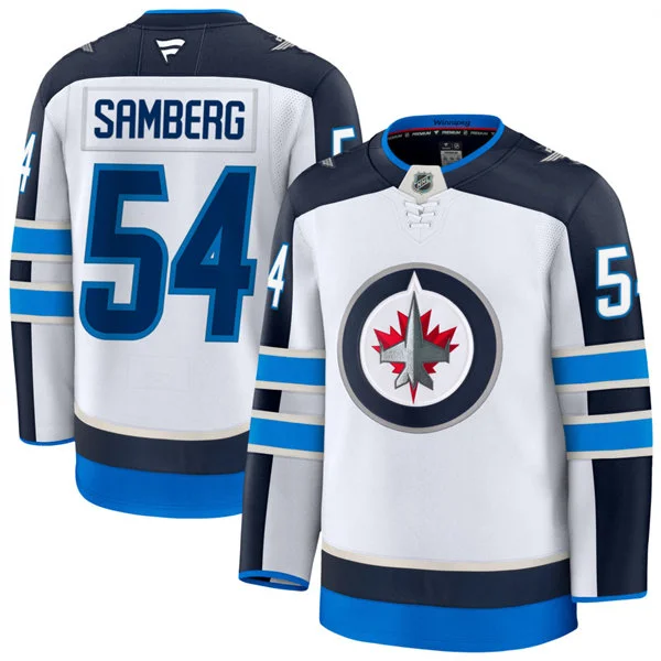 Men's Winnipeg Jets #54 Dylan Samberg Fanatics White Away Premium Jersey