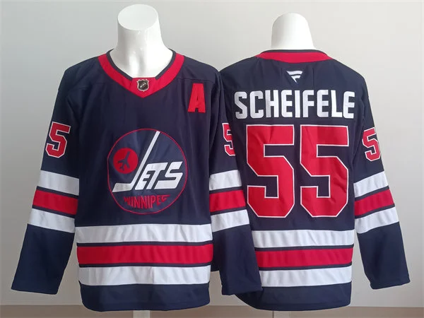 Men's Winnipeg Jets #55 Mark Scheifele Fanatics Navy Alternate Premier Jersey