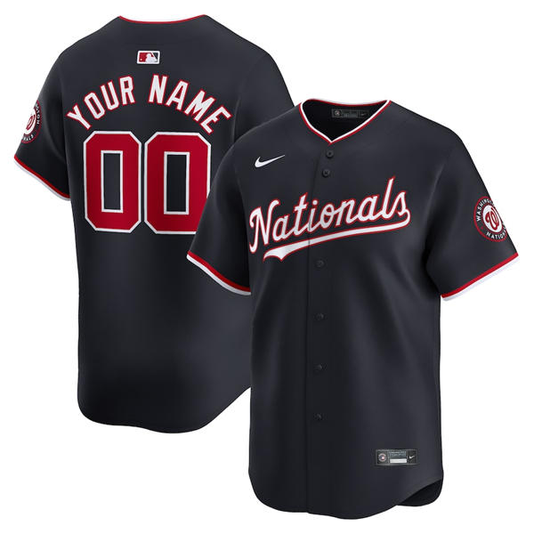 Men's Washington Nationals Custom Nike Navy Alternate Authentic Flex base Jersey