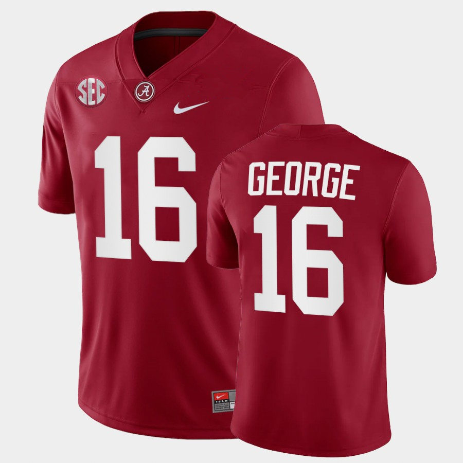 Mens Alabama Crimson Tide #16 Jayden George Nike Red Limited College Football Jersey S-3XL
