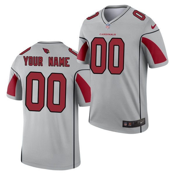 Womens Arizona Cardinals Custom Nike Silver Inverted Legend Jersey