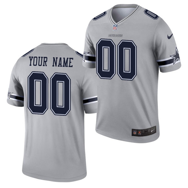 Mens Dallas Cowboys Customized Nike Gray Inverted Legend Jersey