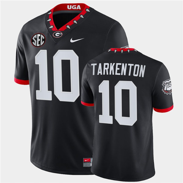 Mens Georgia Bulldogs #10 Fran Tarkenton Nike Black Alternate Mascot 100th Anniversary College Football Game Jersey