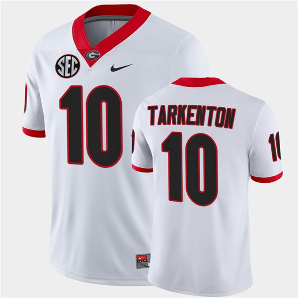 Mens Georgia Bulldogs #10 Fran Tarkenton Nike White College Football Jersey