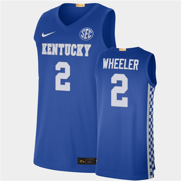 Men's Kentucky Wildcats #2 Sahvir Wheeler Nike Royal College Basketball Game Jersey