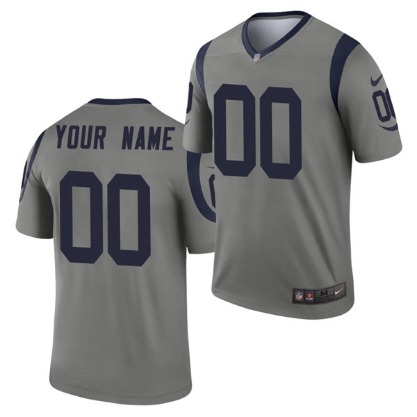 Men Los Angeles Rams Custom Nike Gray Inverted Legend Football Jersey