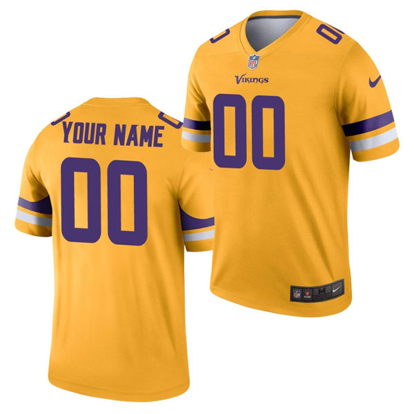 Mens Nike Minnesota Vikings Customized Nike Gold Inverted Limited Jersey
