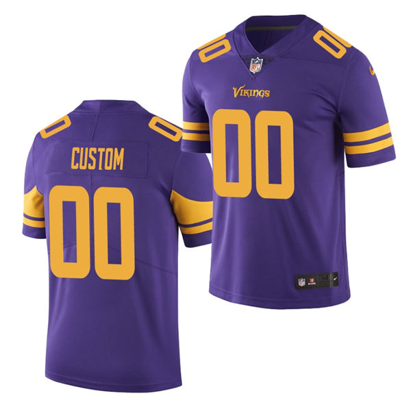 Women's Custom Minnesota Vikings Nike Purple Color Rush Limted Lady Personal Football Jersey