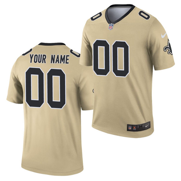 Men's New Orleans Saints Customized  Nike Gold Inverted Legend Jersey