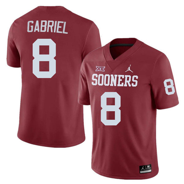 Mens Oklahoma Sooners #8 Dillon Gabriel Crimson College Football Game Jersey