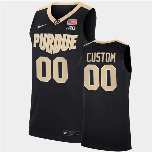 Men's Purdue Boilermakers Custom Nike Black College Game Basketball Jersey