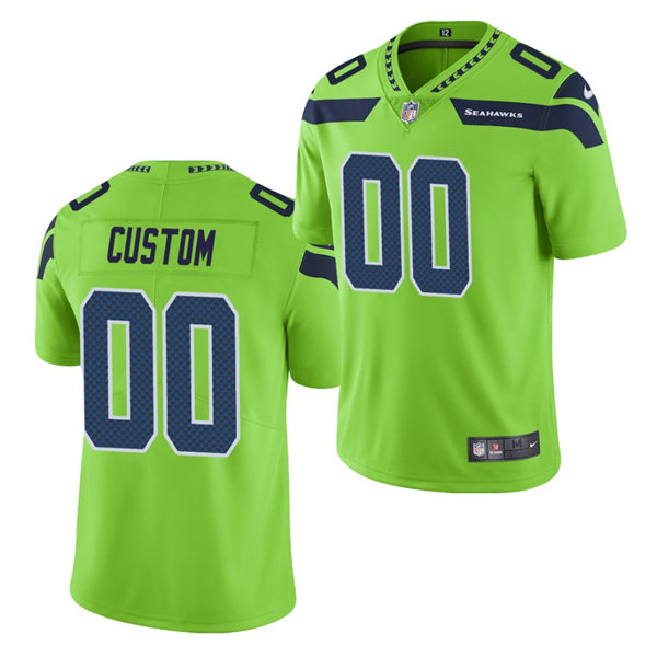 Men's Custom Seattle Seahawks Nike Green Color Rush Limted Adults Personal Football Jersey